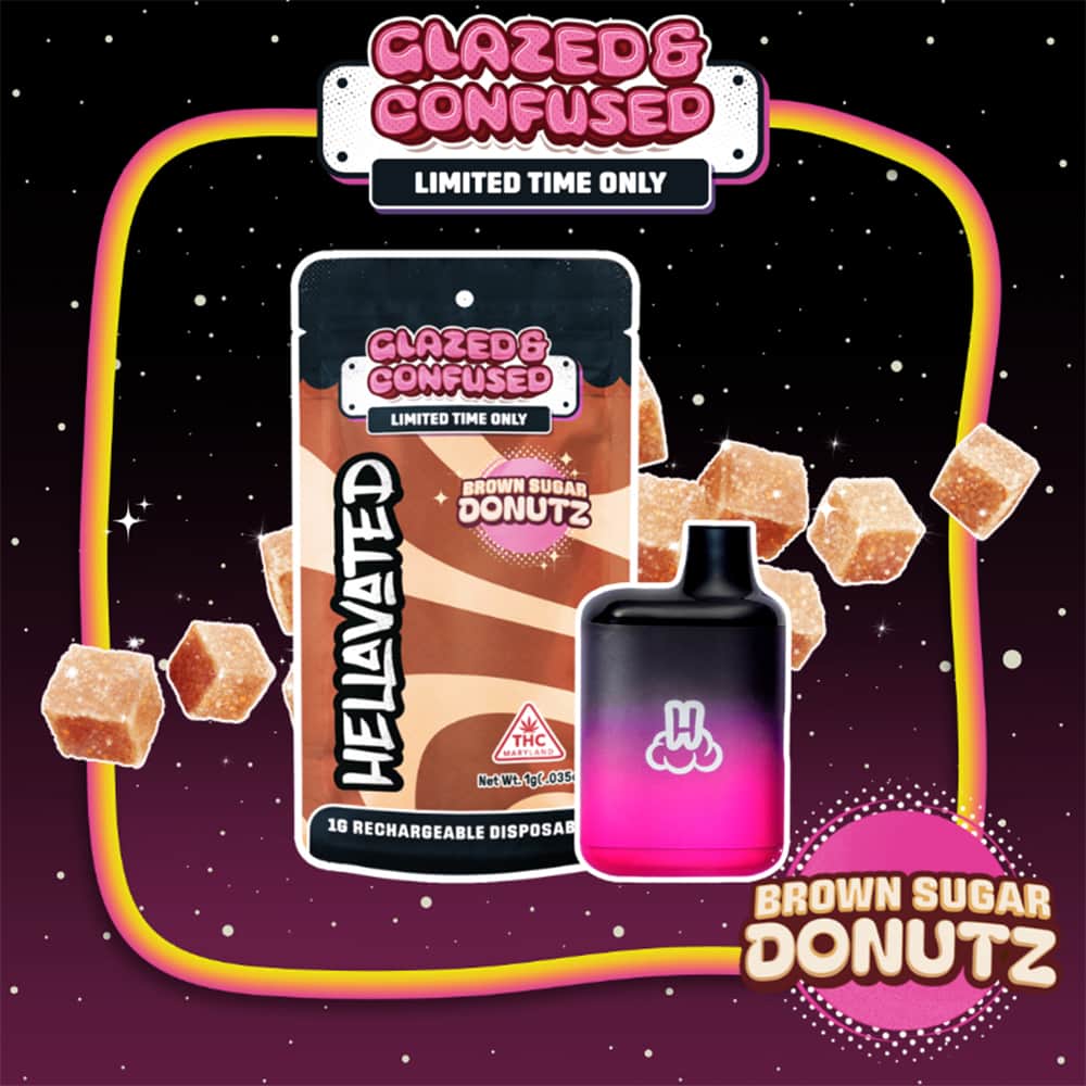 brown sugar donutz - 1g distillate disposables - hybrid