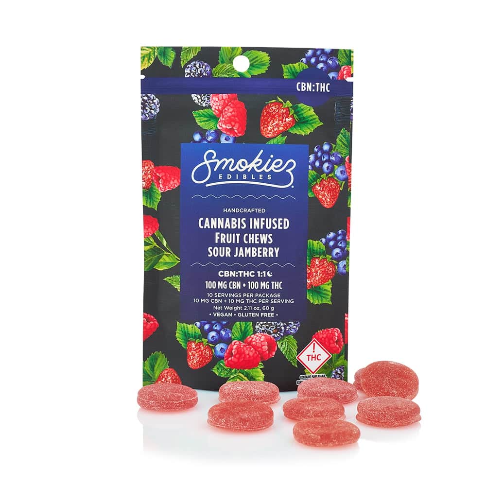 sour jamberry 1:1 - 100mg  candies - indica  - 10pk