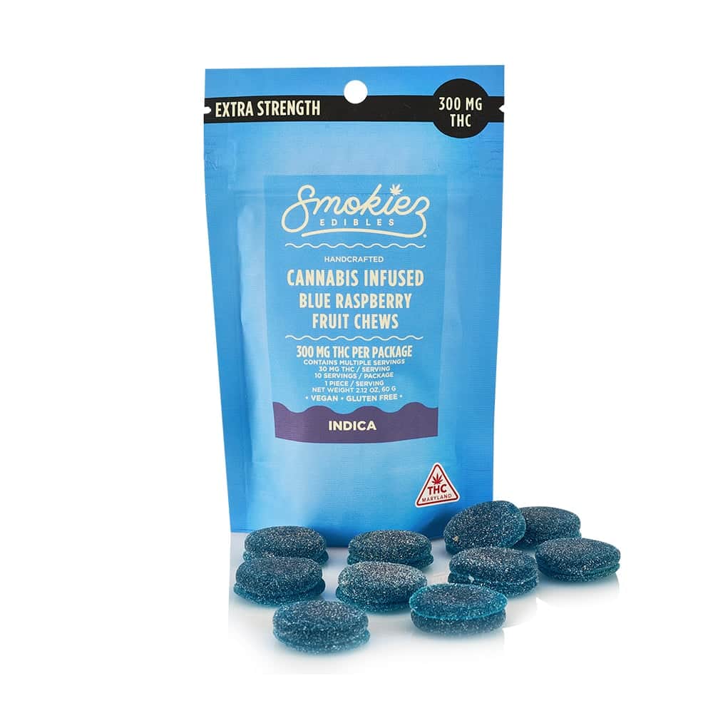 blue raspberry - 300mg candies - indica - 10pk