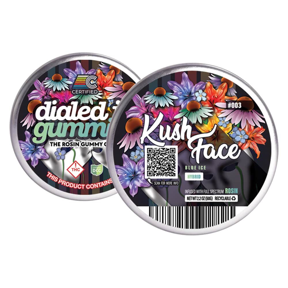 kush face blue ice - candies 100mg - hybrid - 10pk