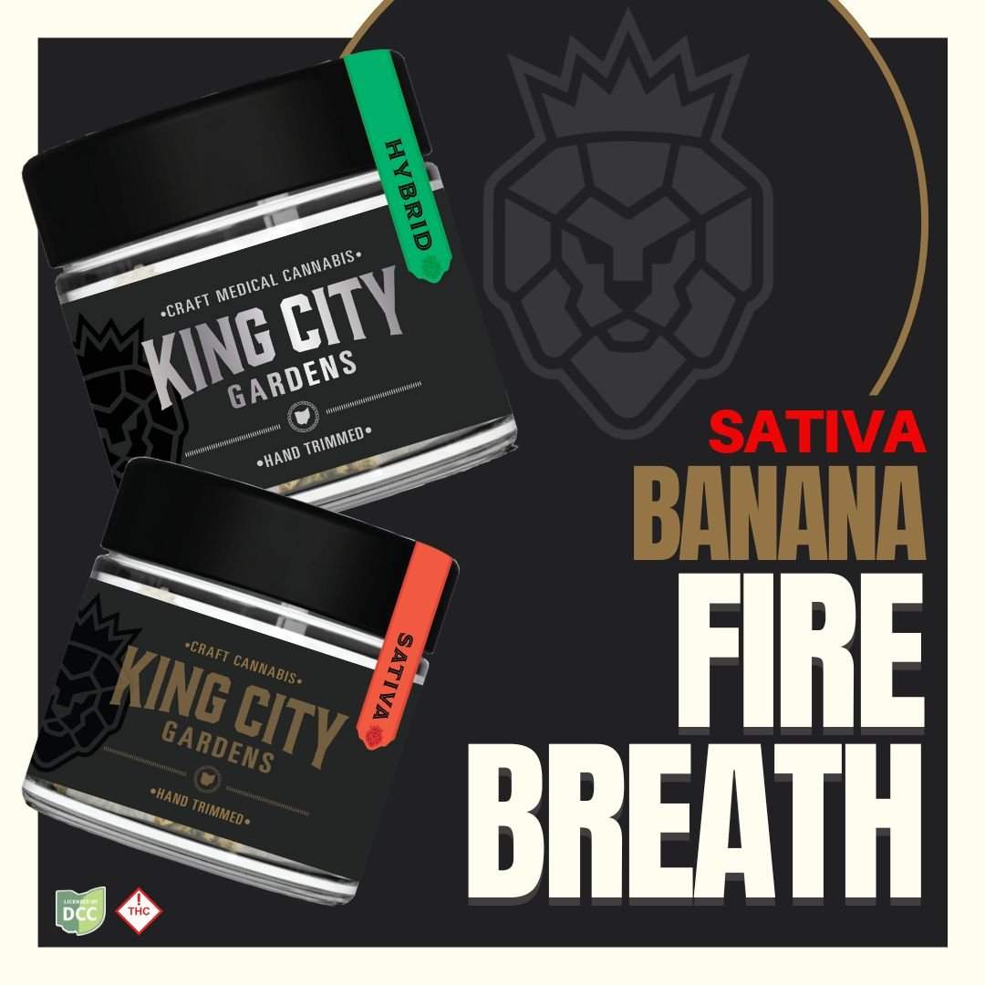 banana fire breath - 2.83g  whole buds - sativa 