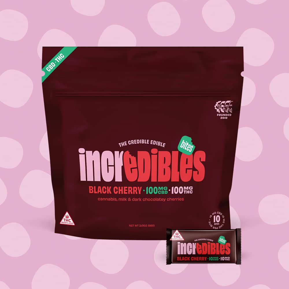 black cherry 1:1 - 200mg chocolates - hybrid - 10pk