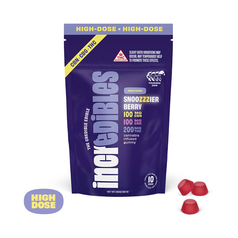 snoozzzierberry 2:1:1 - 200mg candies - indica - 10pk