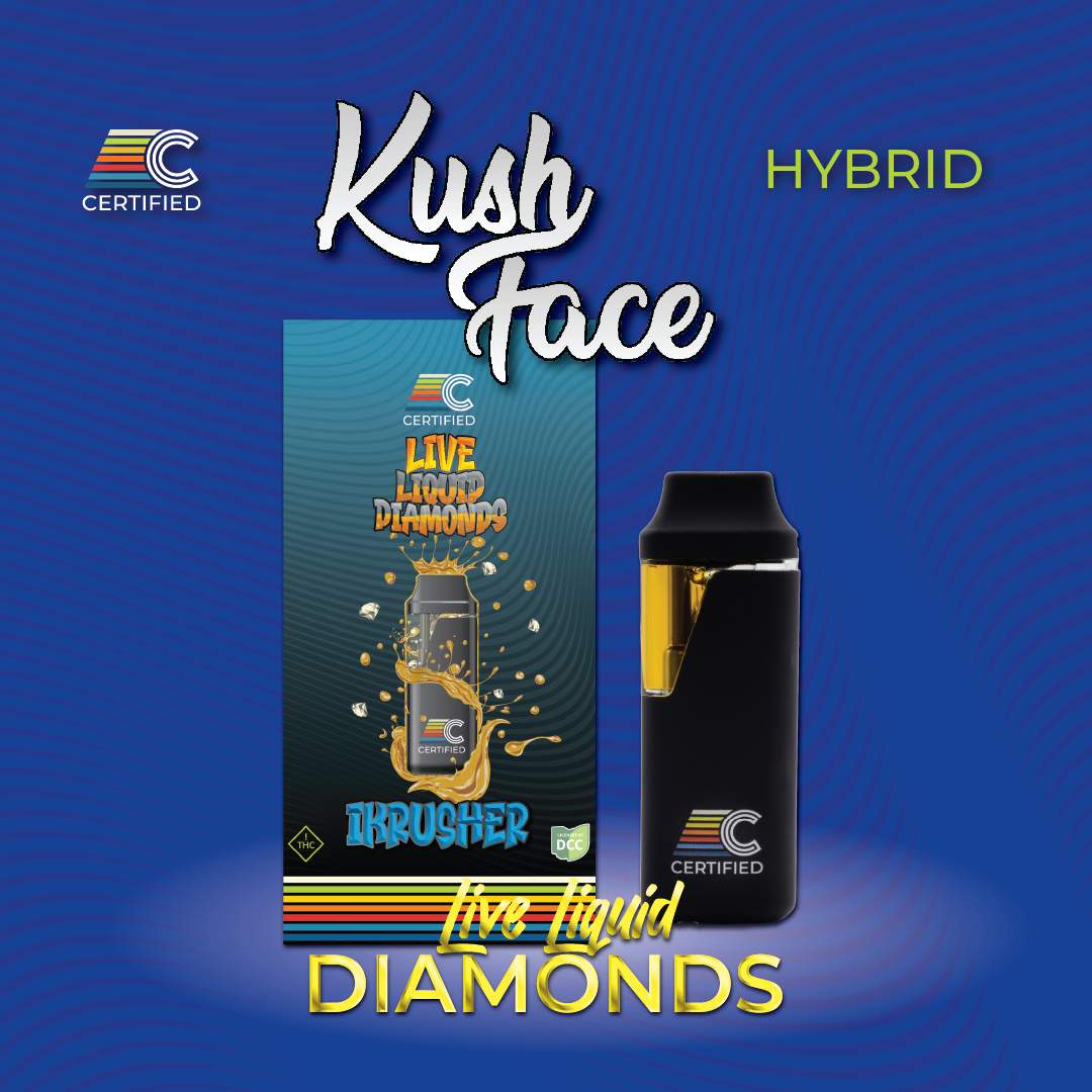 kush face - 1g live liquid diamond disposables - hybrid 