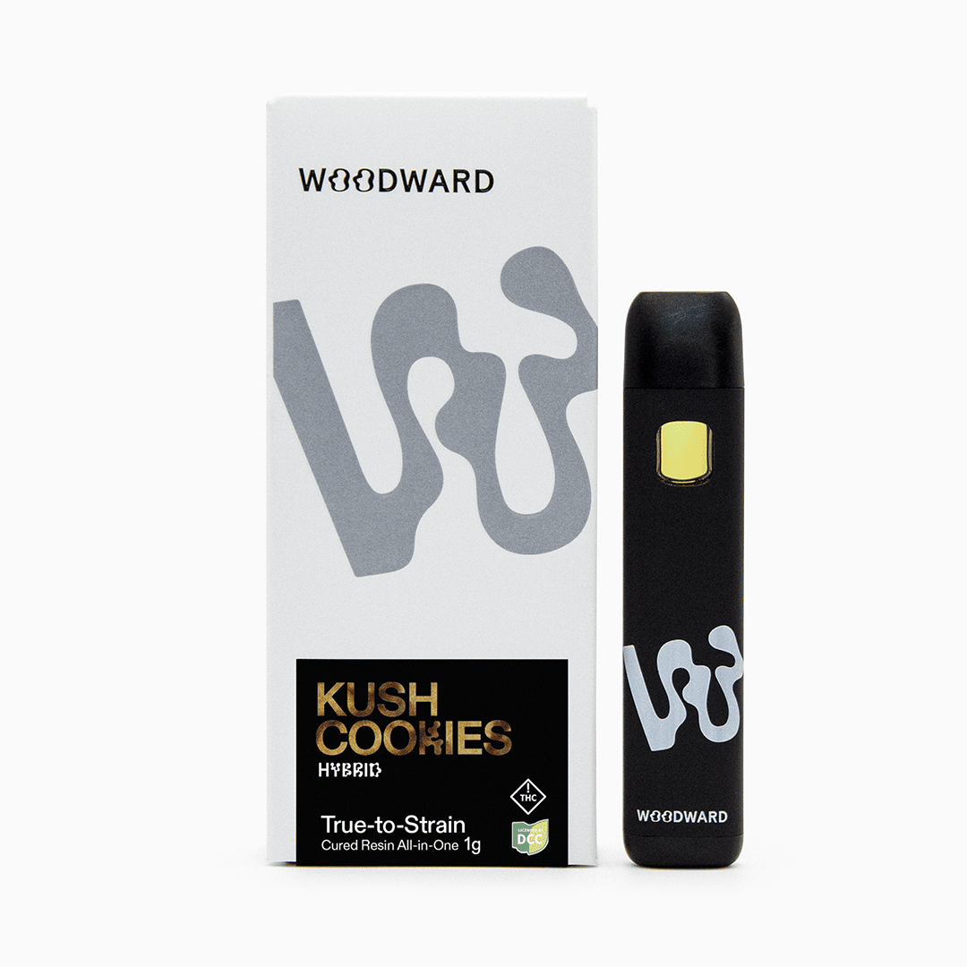 kush cookies - 1g cured resin disposables - hybrid