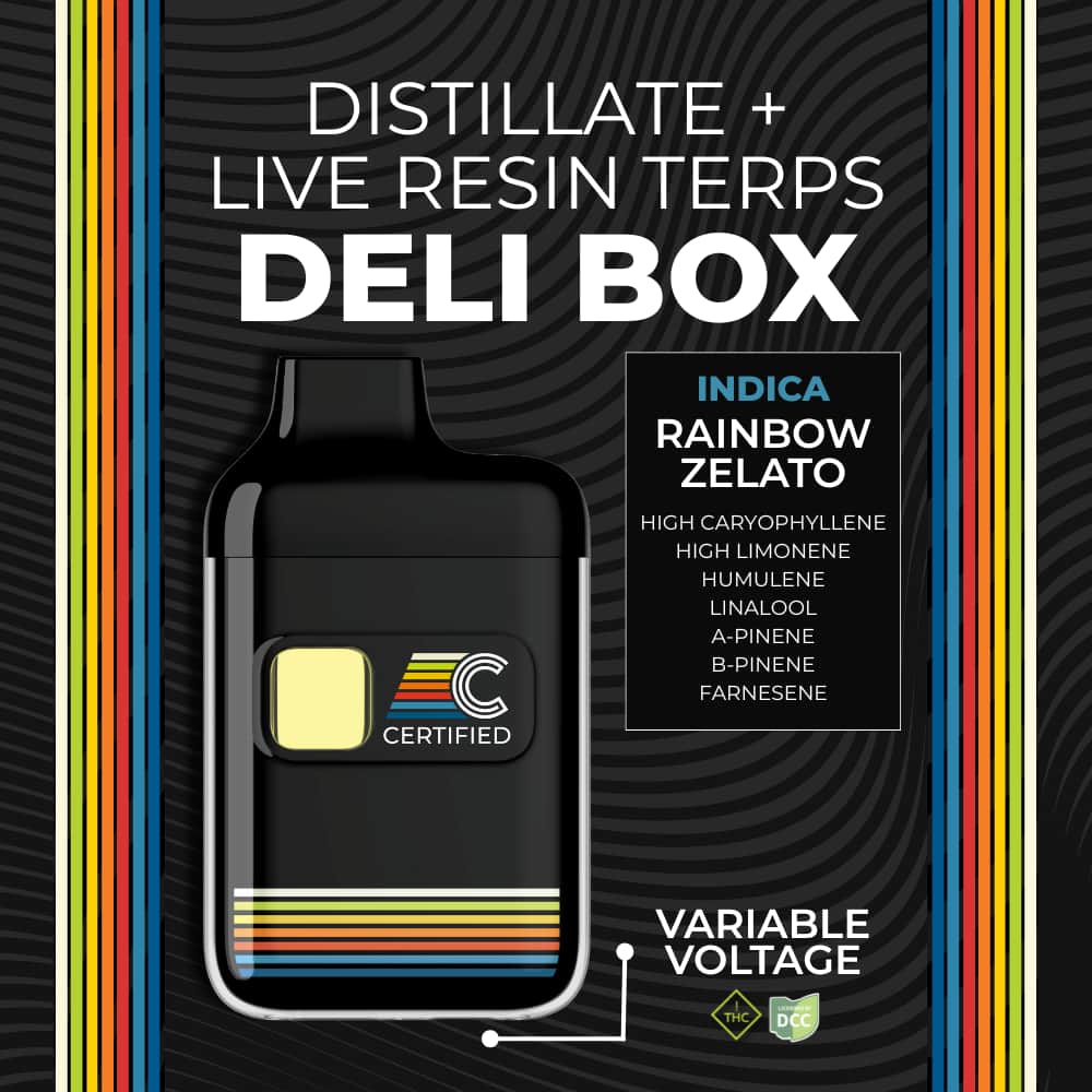 rainbow zelato - 1g distillate disposables - hybrid 