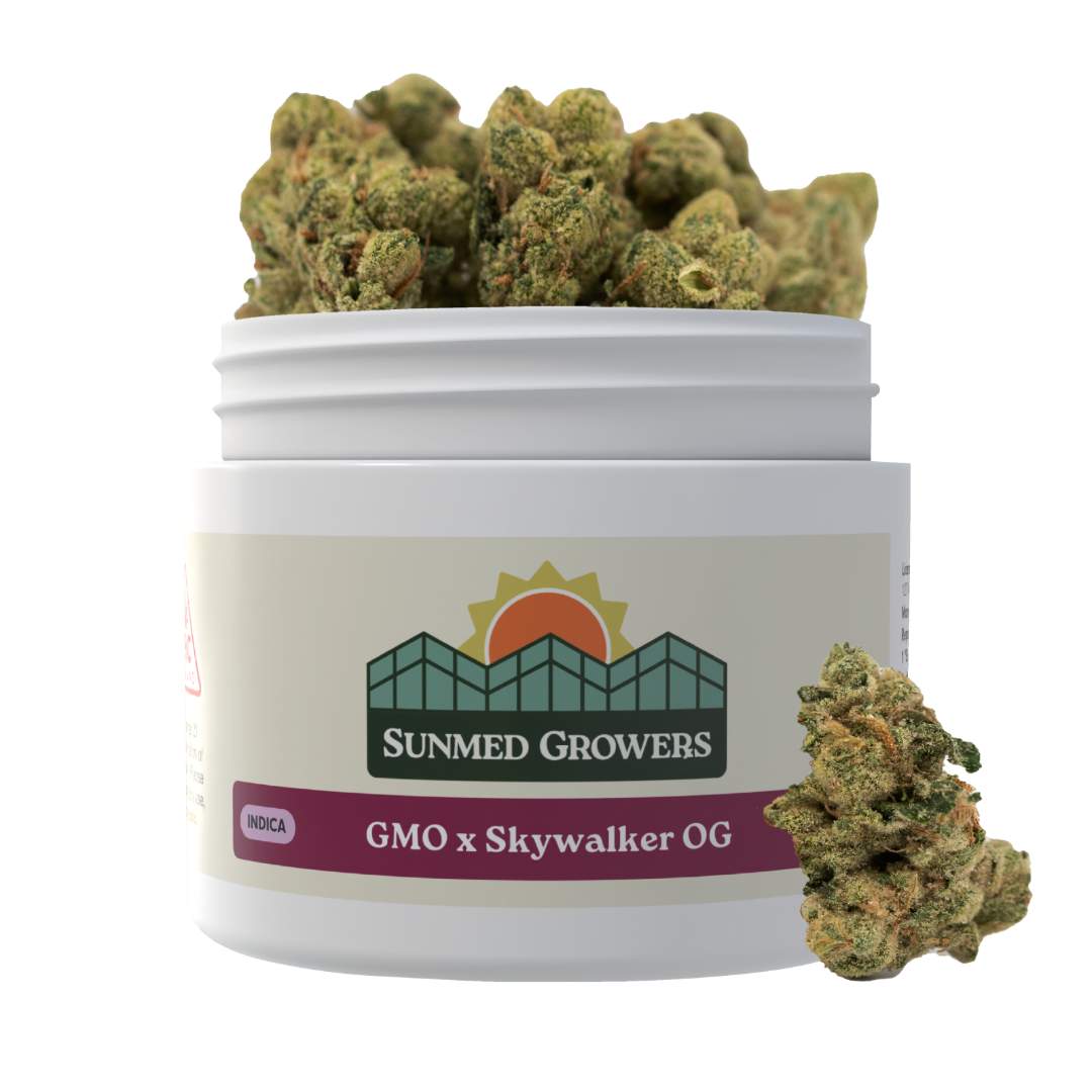 gmo x sky og - 14g whole buds - indica