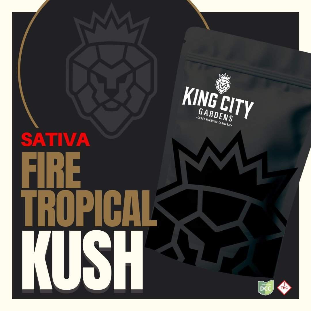 fire tropical kush - 14.15g  whole buds - sativa 