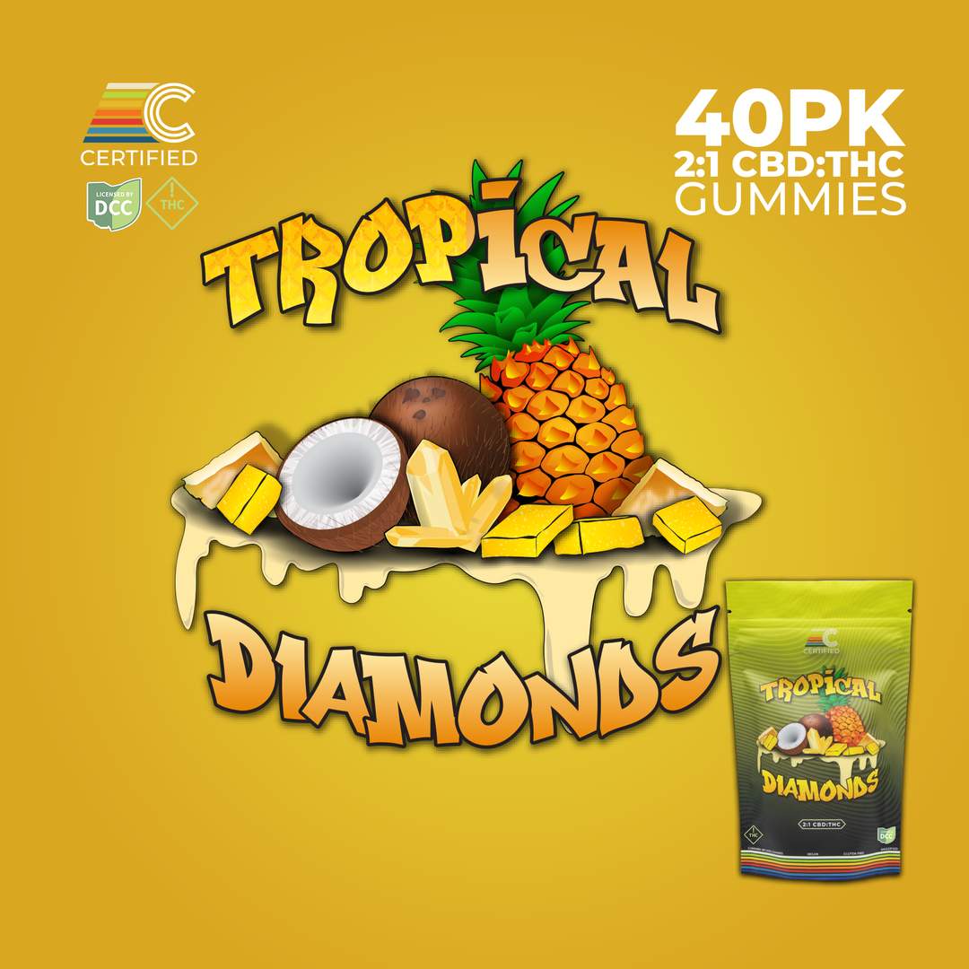 Tropical Diamonds 2:1 - 400mg Candies - Cbd - 40pk