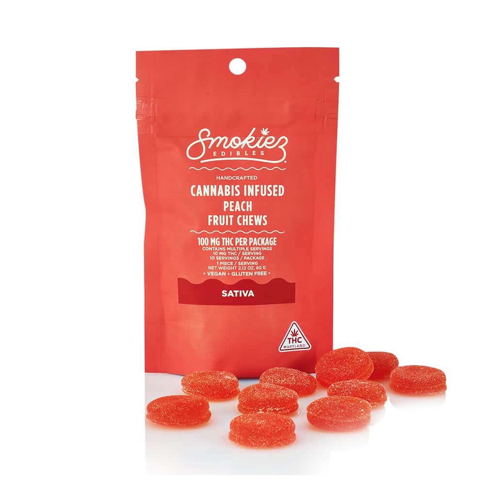 peach - 100mg candies - sativa - 10pk
