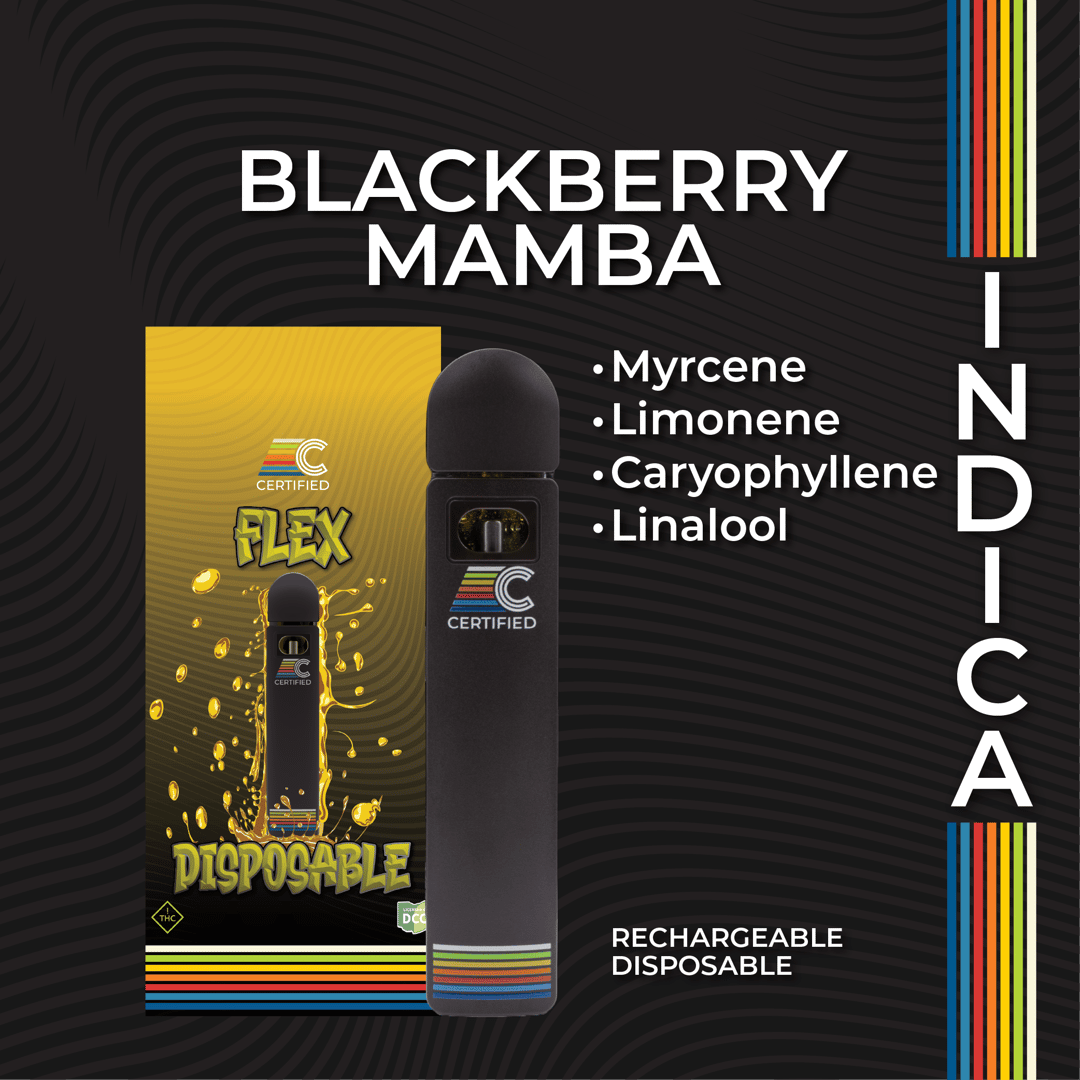 blackberry mamba - 1g distillate disposables - indica 
