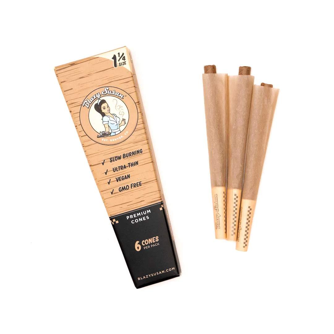 unbleached prerolled cones 1 1/4" -   cones   - 6pk