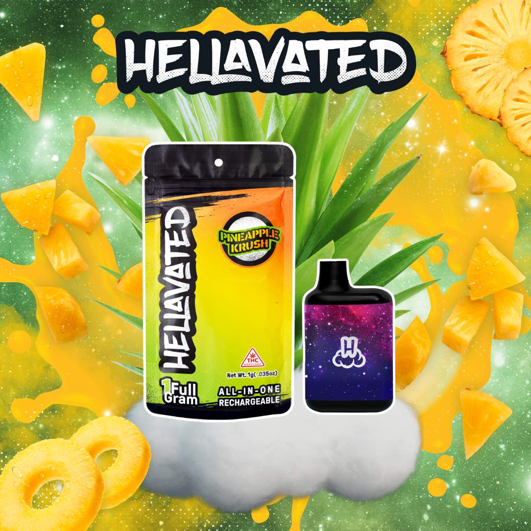 pineapple krush - 1g distillate disposables - hybrid