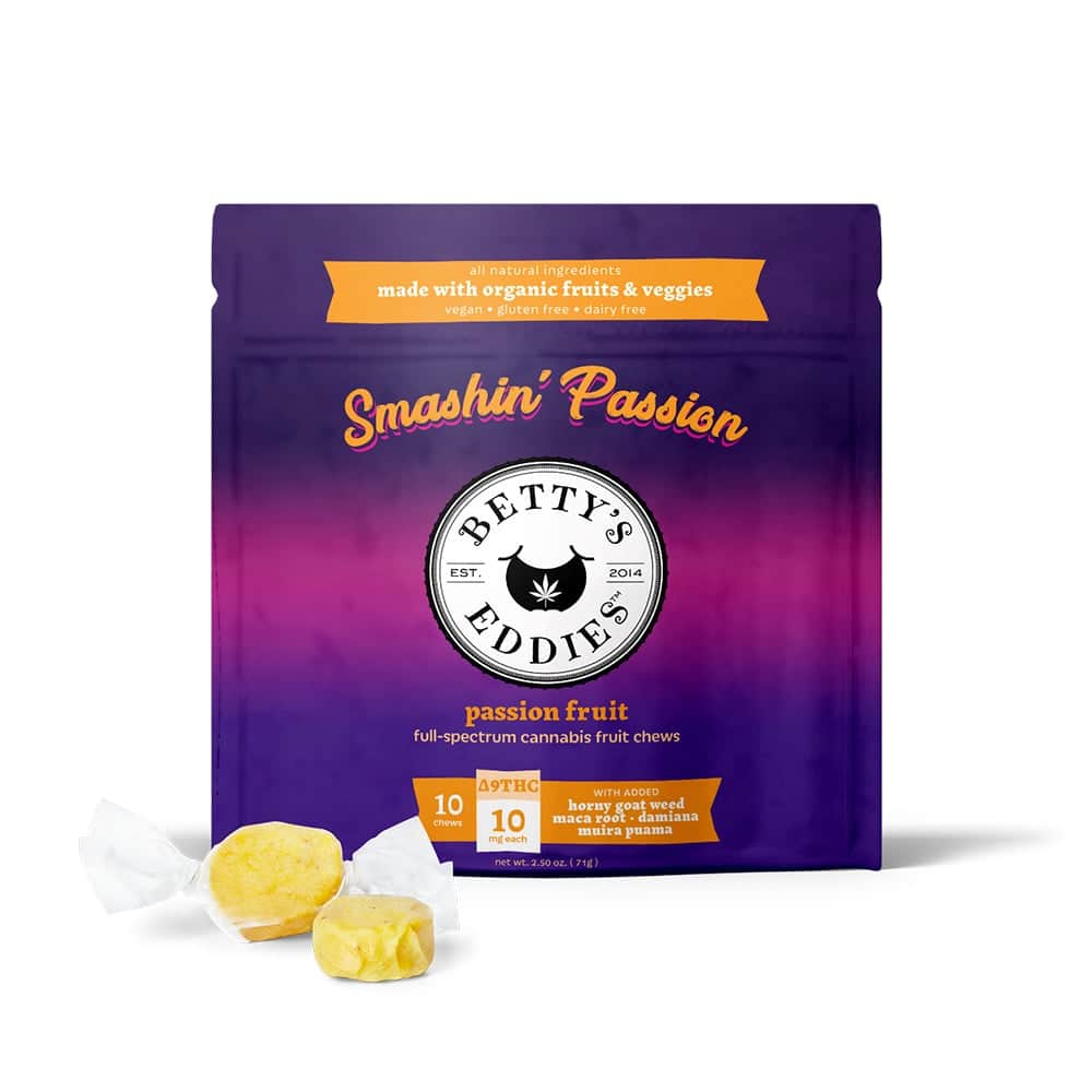 smashin passion passion fruit - 100mg candies - sativa - 10pk