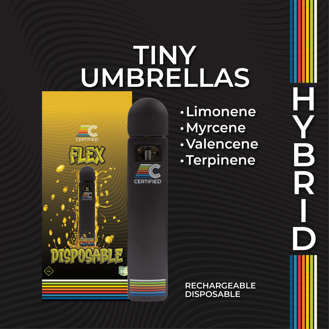 tiny umbrella - 1g distillate disposables - hybrid