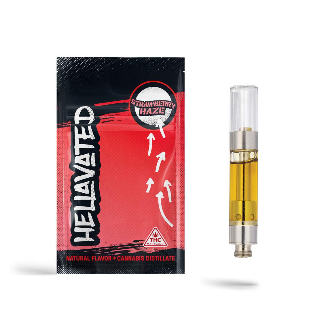 strawberry haze - 1g distillate cart - hybrid