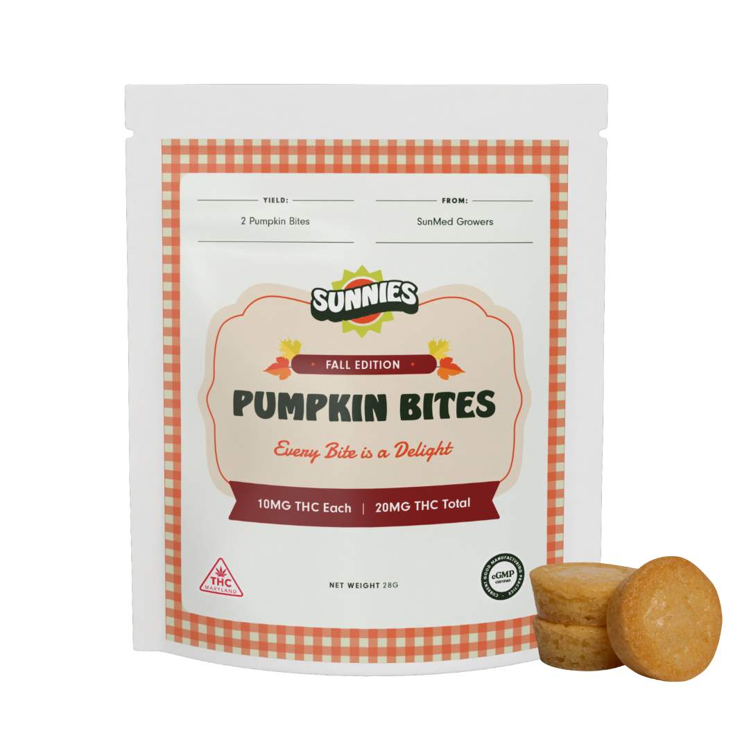 pumpkin bites - 20mg baked goods - hybrid - 2pk