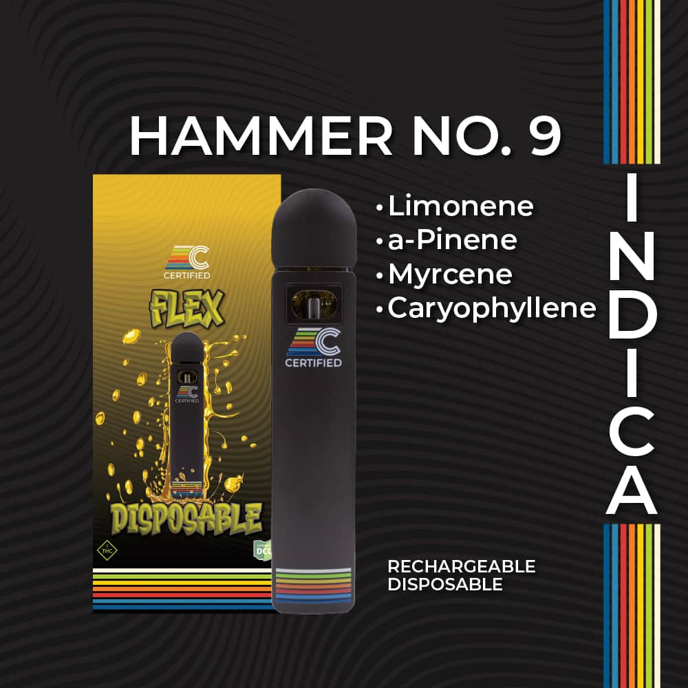 hammer no. 9 - 1g distillate disposables - indica