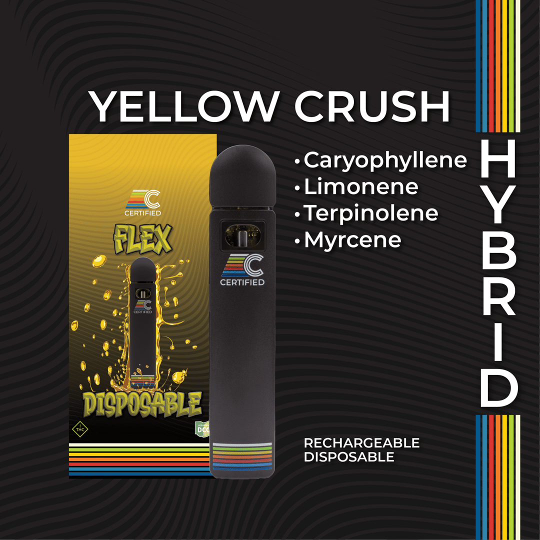 yellow crush - 1g distillate disposables - hybrid 