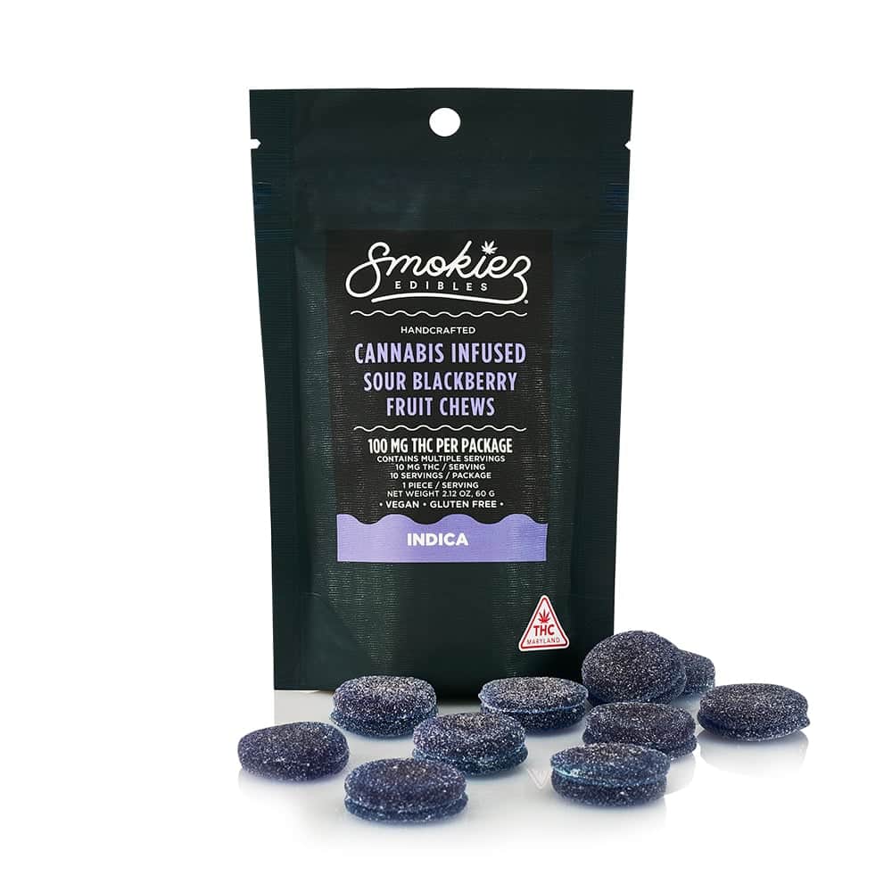 sour blackberry - 100mg candies - indica - 10pk