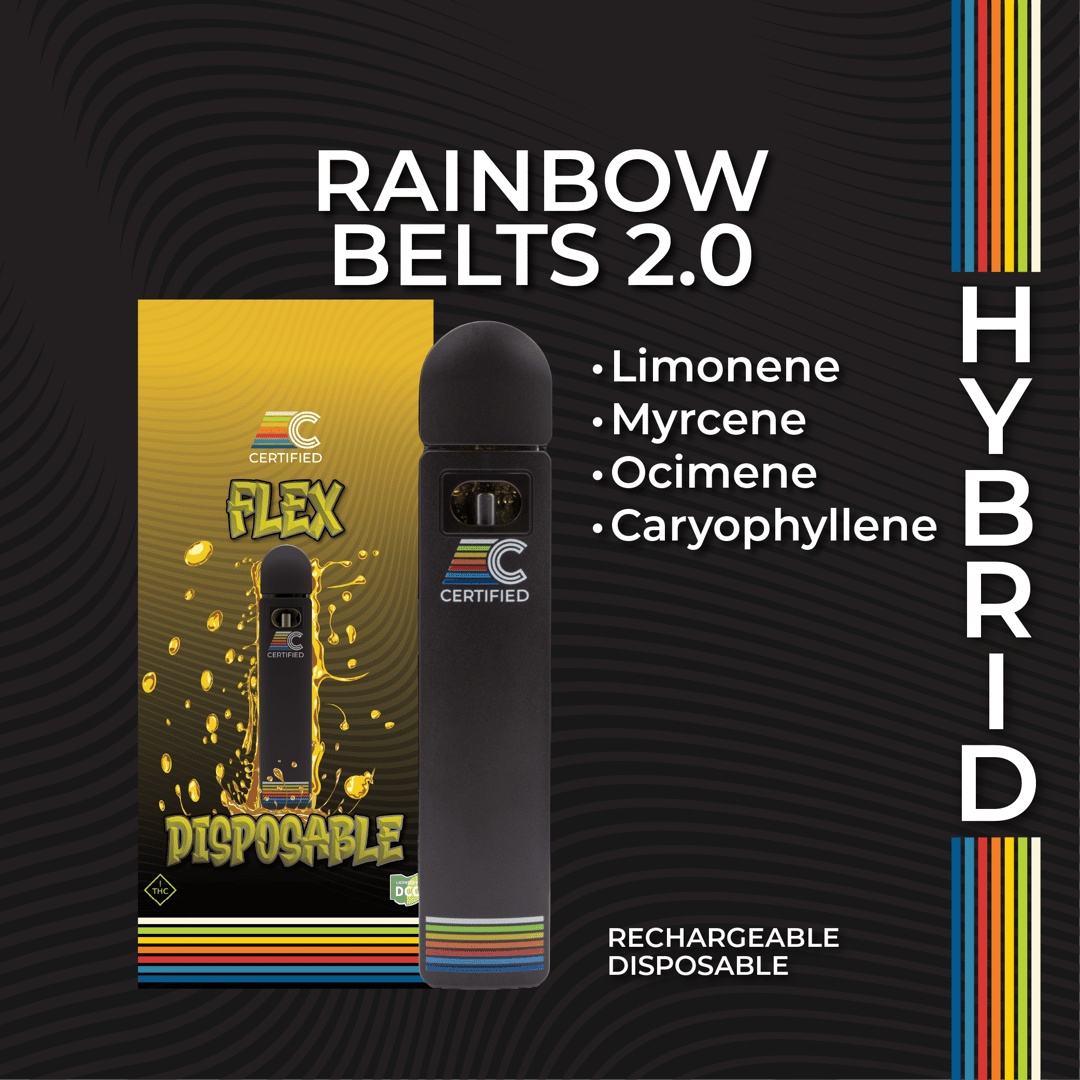 rainbow belts 2.0 - 1g distillate disposables - hybrid 