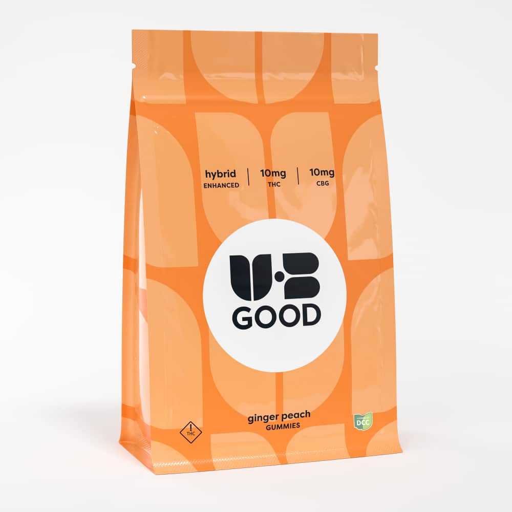 ginger peach 1:1 - 100mg  candies - hybrid  - 10pk