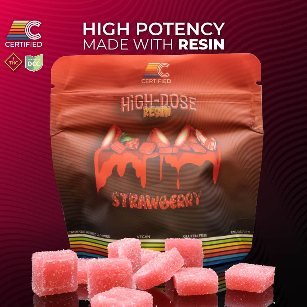 strawberry gems - 500mg  candies - hybrid  - 10pk