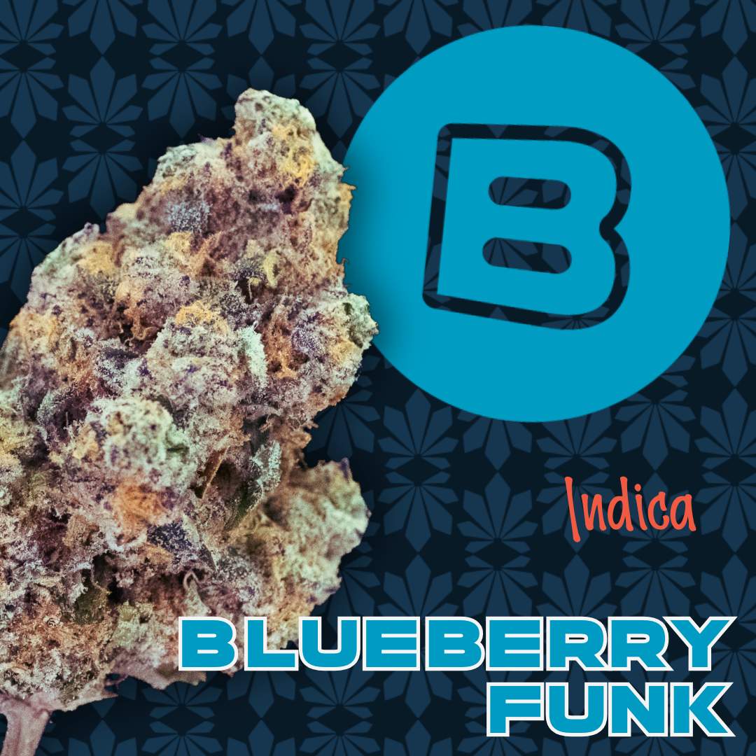 blueberry funk - 2.83g  whole buds - indica 