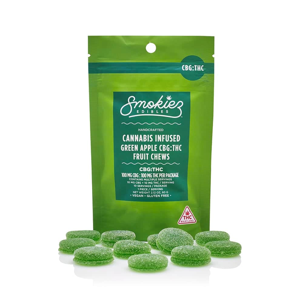 green apple 1:1 - 100mg  candies - hybrid  - 10pk