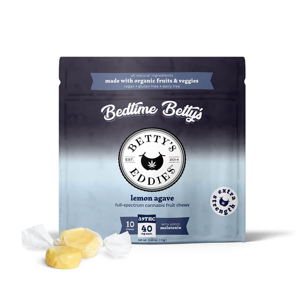 bedtime betty's lemon agave - 400mg  candies - indica  - 10pk