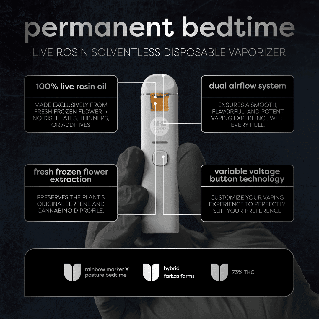 permanent bedtime - 0.5g live rosin disposables - hybrid 