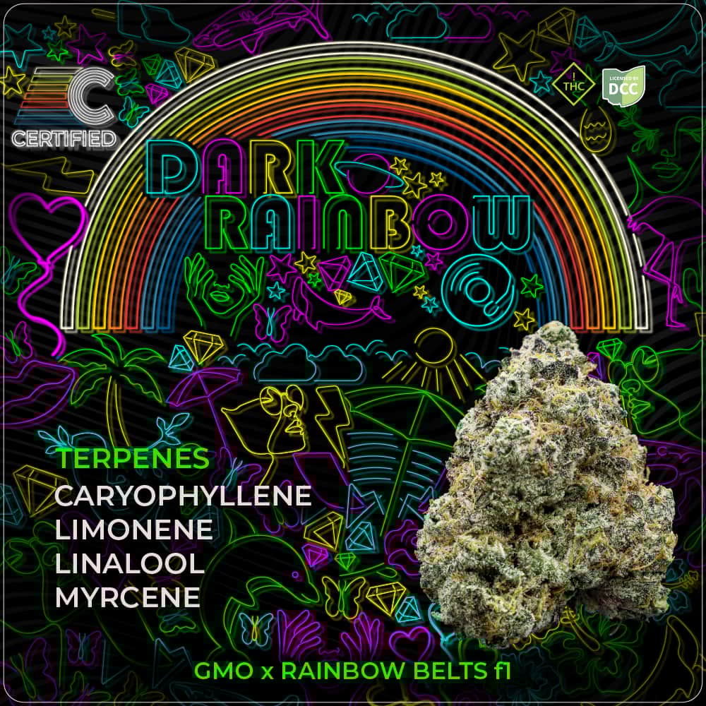 dark rainbow - 2.83g  whole buds - indica 