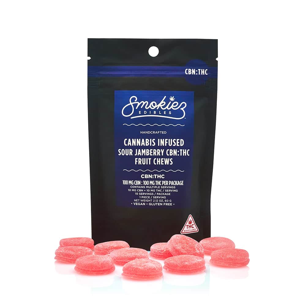 sour jamberry 1:1 - 100mg  candies - hybrid  - 10pk