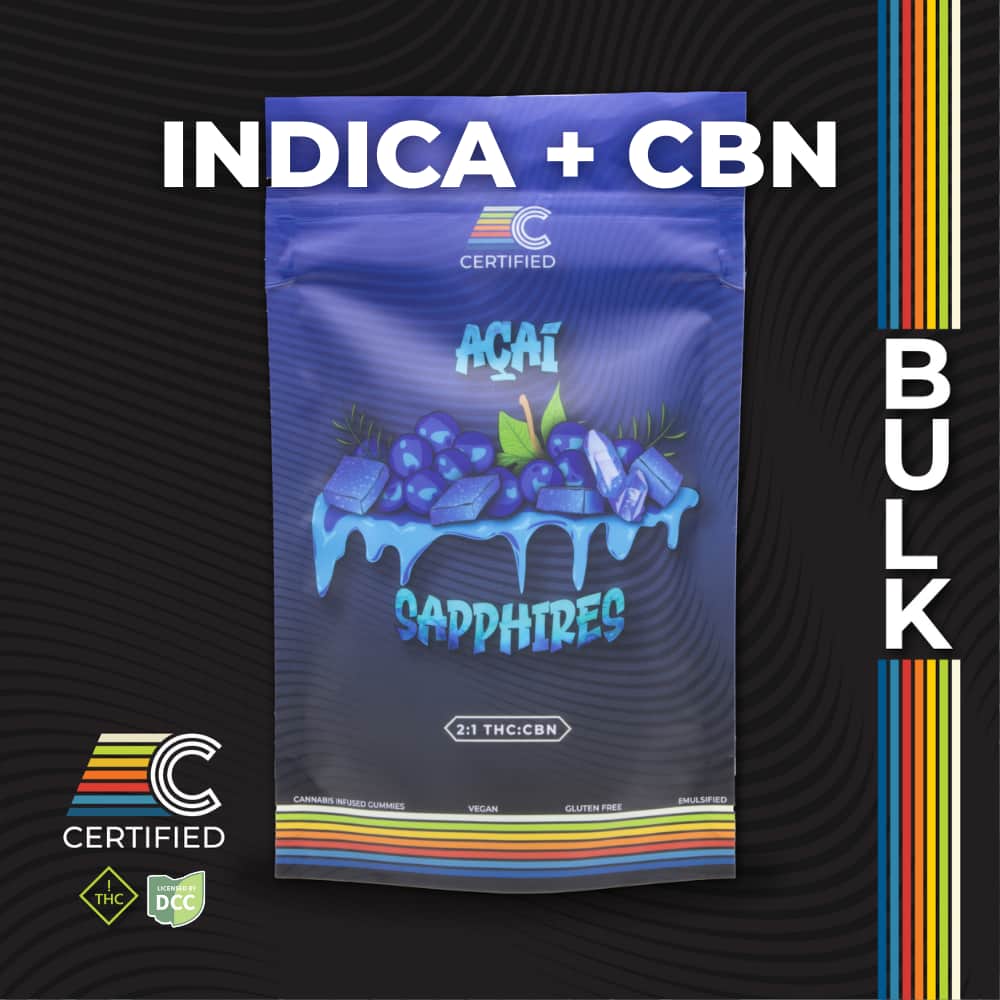 acai sapphires 2:1 THC / CBN - 400mg  candies - indica  - 40pk