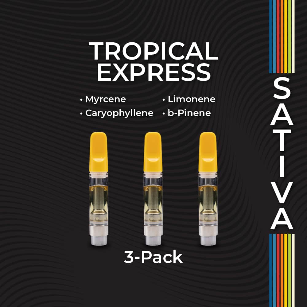 tropical express - 3g distillate cart packs - sativa  - 3pk