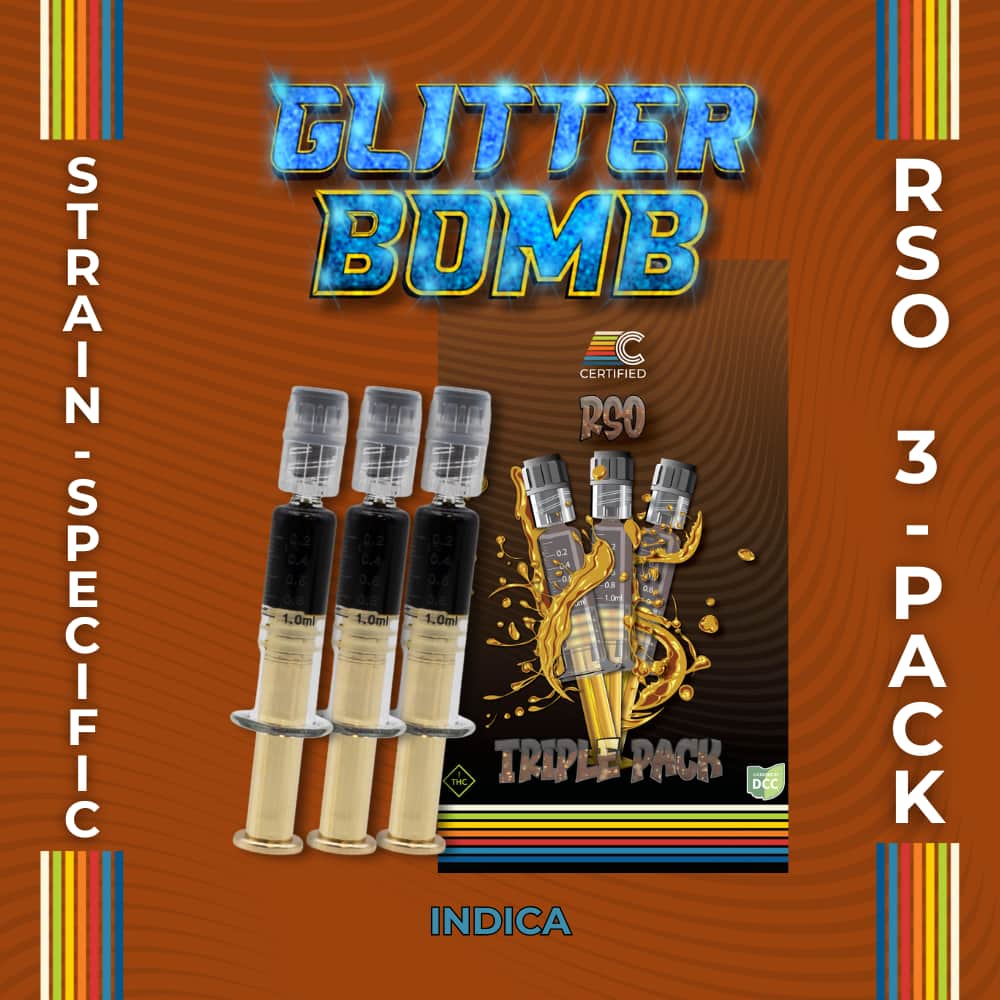 glitter bomb - 3g  RSO - indica  - 3pk