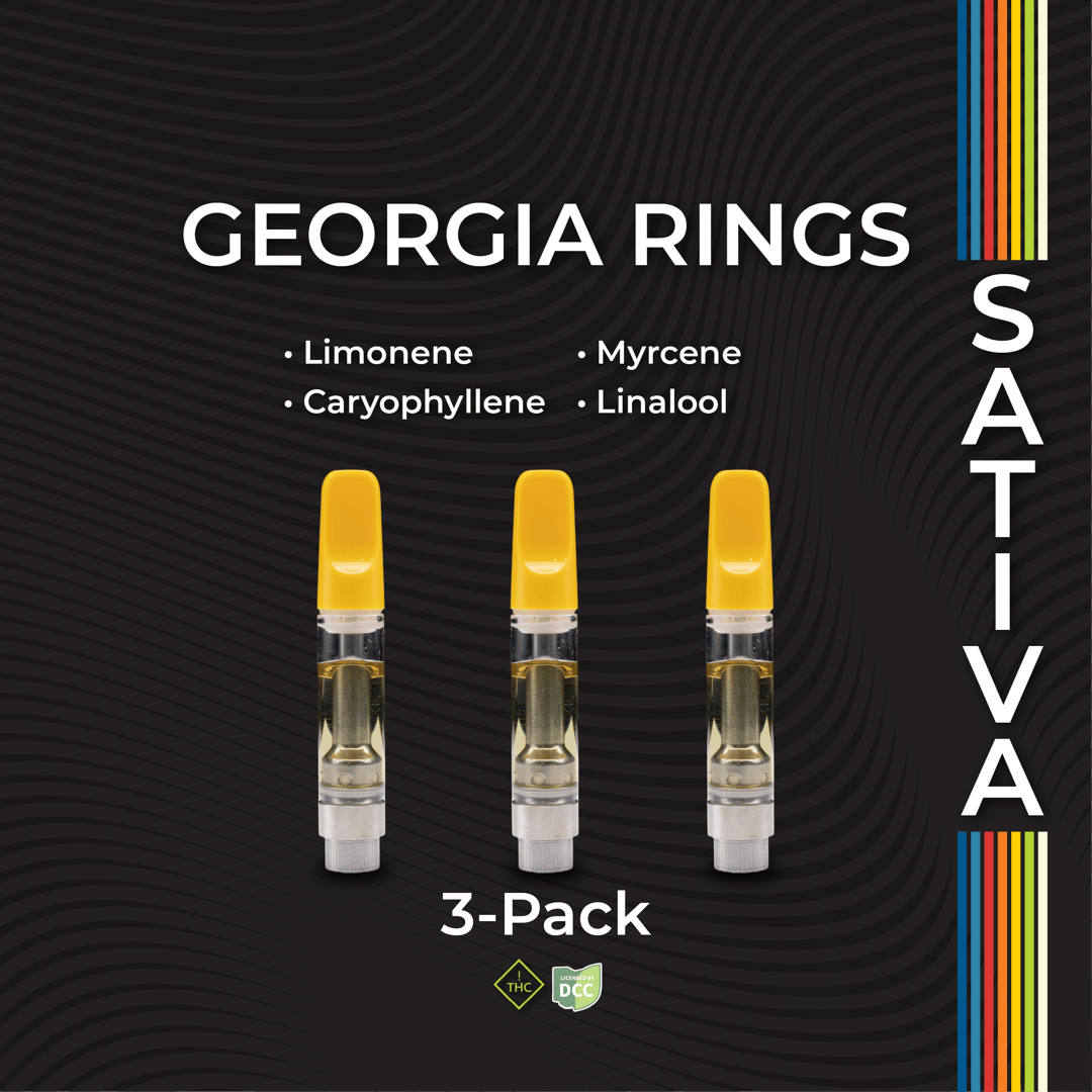 georgia rings - 3g distillate cart packs - sativa - 3pk