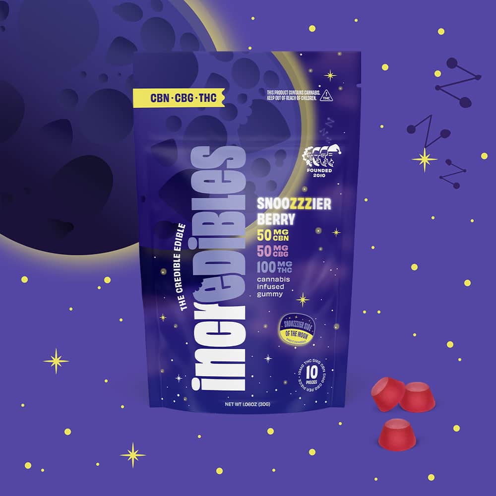 snoozzzierberry 2:1:1 - 100mg  candies - indica  - 10pk