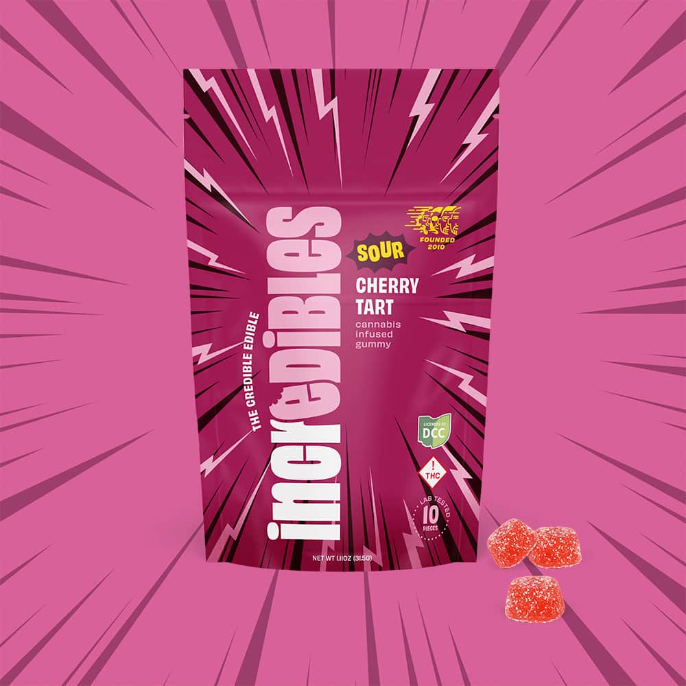 sour cherry tart - 100mg candies - hybrid - 10pk