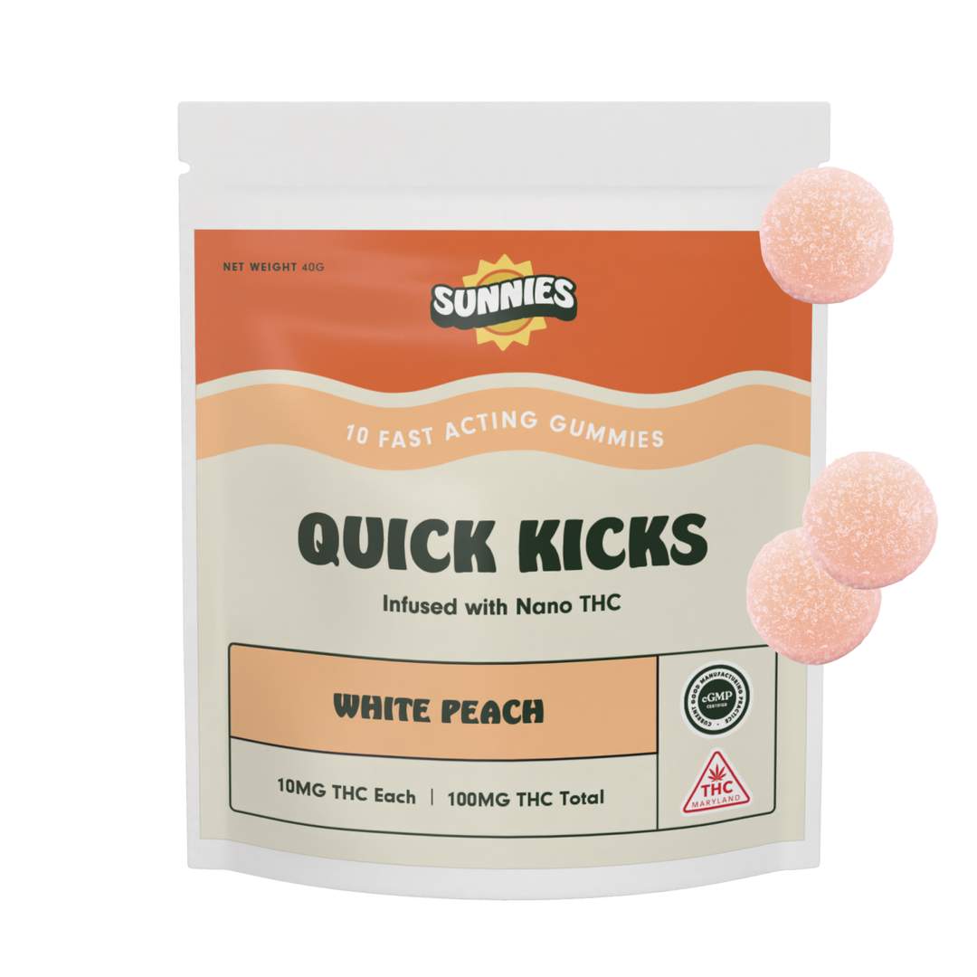 white peach - 100mg candies - hybrid - 10pk