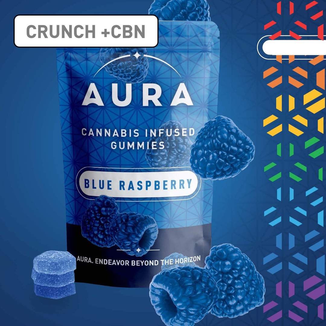 blue raspberry crunch + CBN - 220mg candies - indica - 22pk