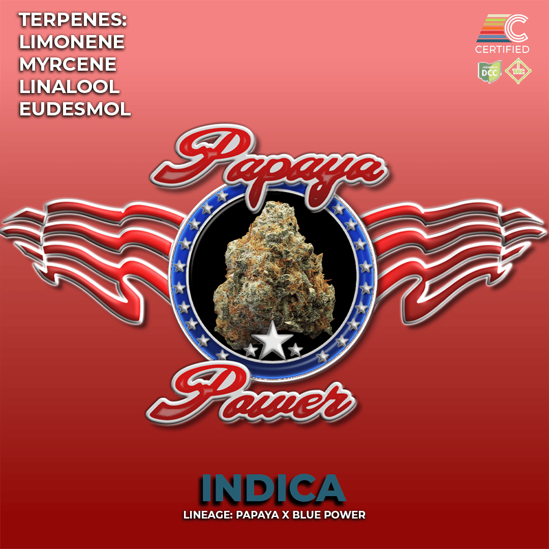 papaya power - 14.15g whole buds - indica