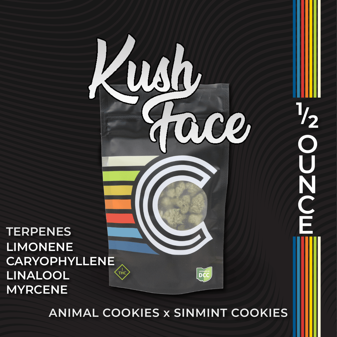 kush face - 14.15g  whole buds - hybrid 