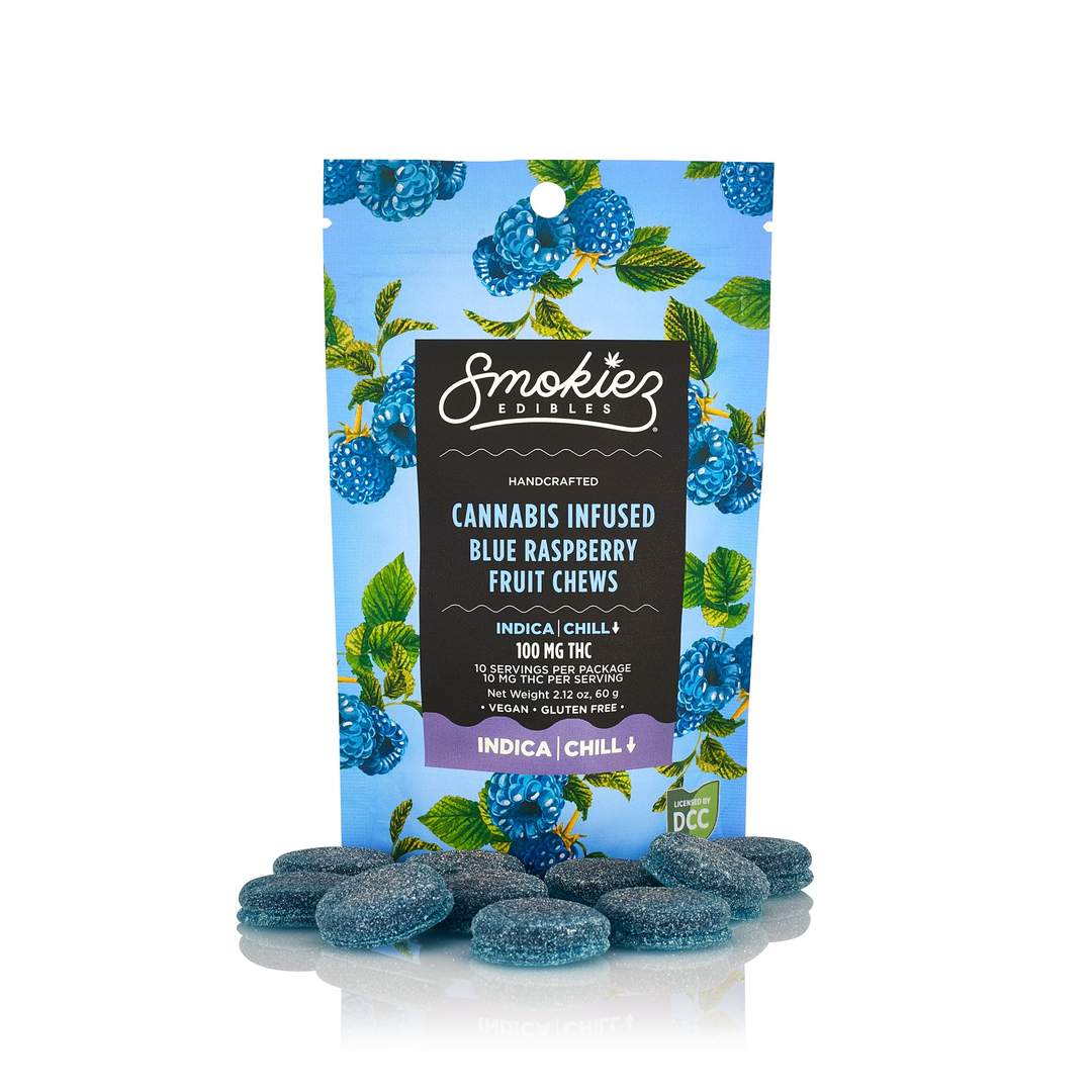 sweet blue raspberry - 100mg candies - indica - 10pk