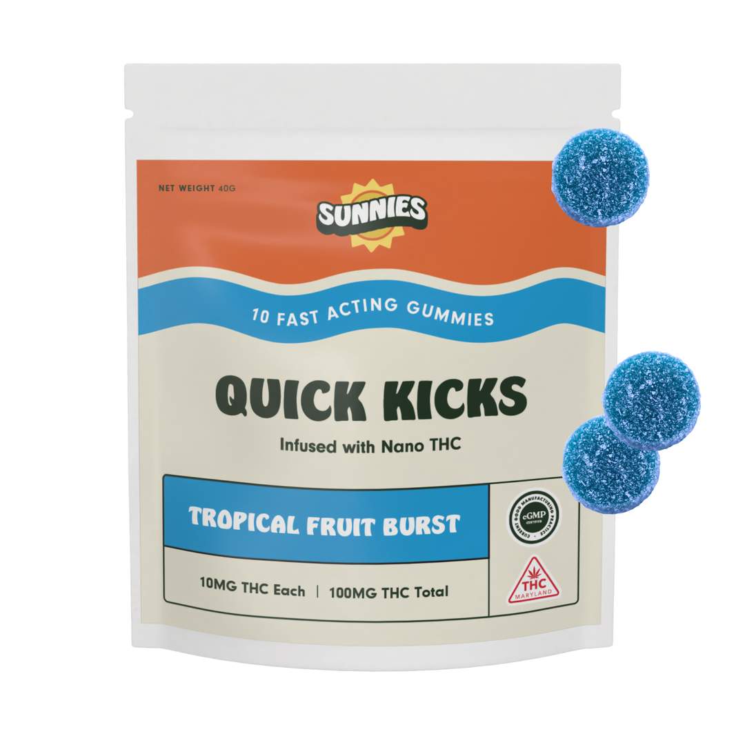 tropical fruit burst - 100mg candies - hybrid - 10pk