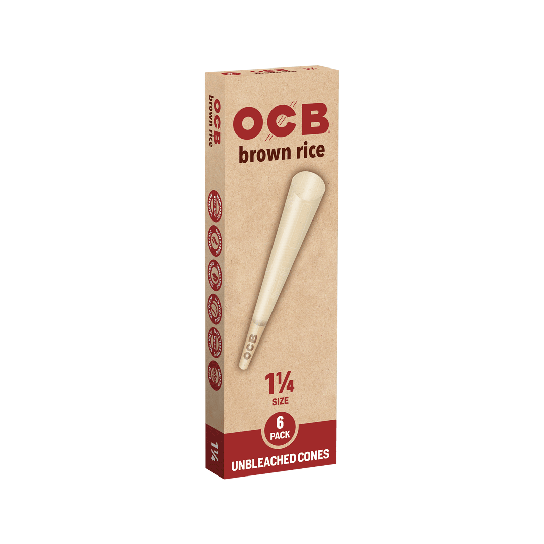 brown rice cone 1 1/4" -   cones   - 6pk