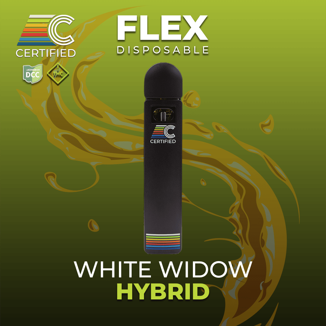 white widow - 1g distillate disposables - hybrid 