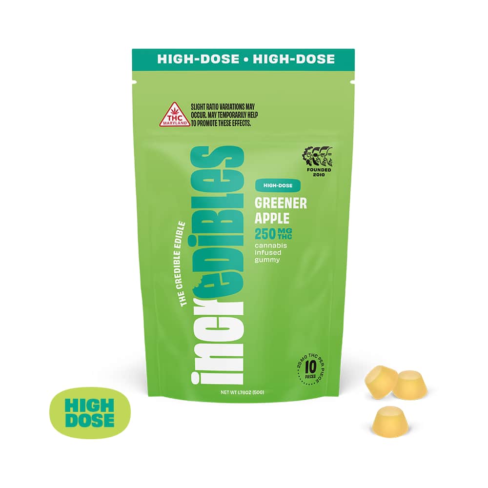 greener apple - 250mg  candies - hybrid  - 10pk