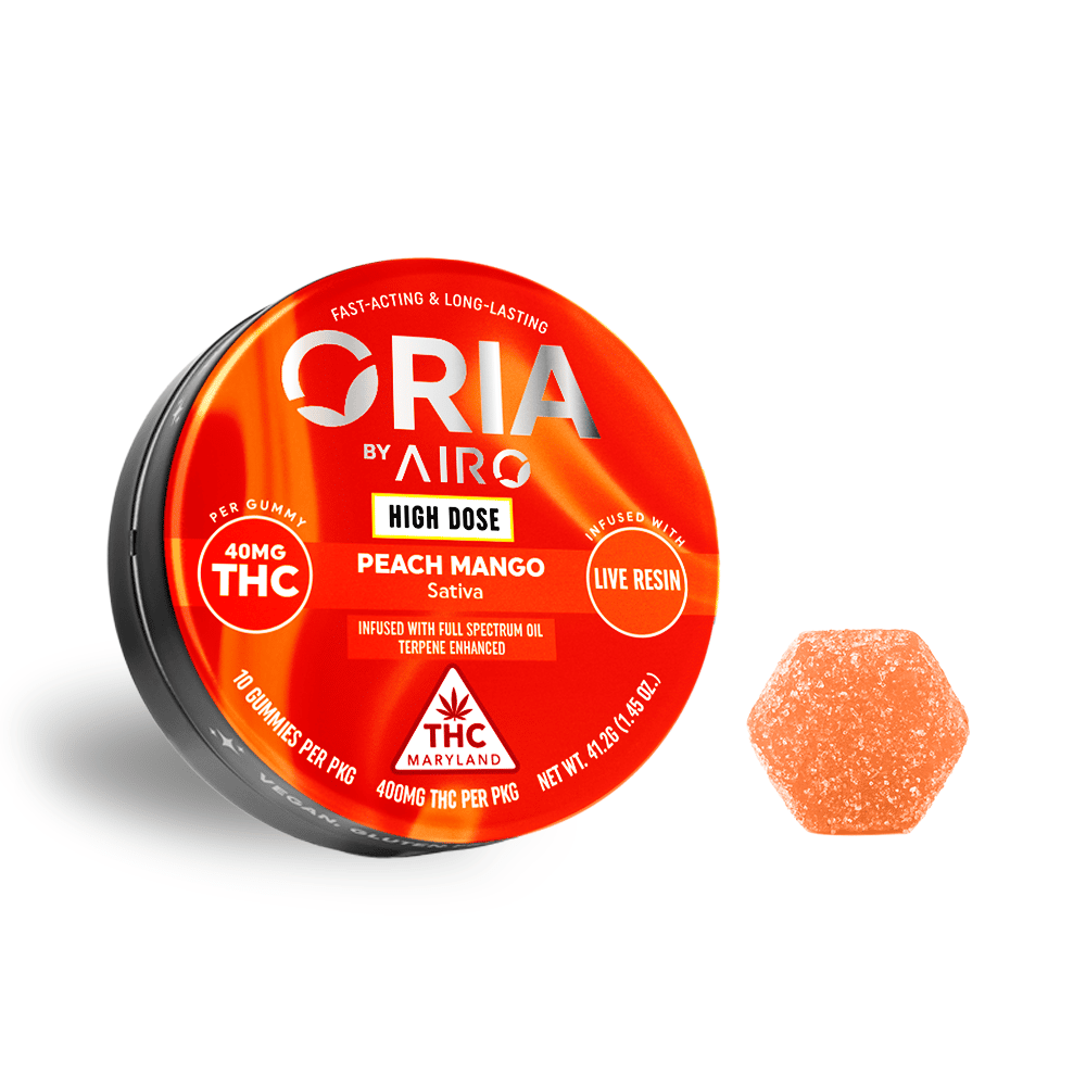 peach mango high dose - 400mg  candies - sativa  - 10pk