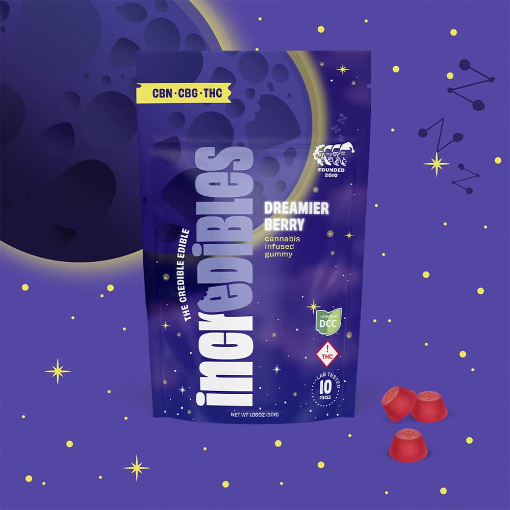 dreamier berry + CBG & CBN - 100mg  candies - indica  - 10pk